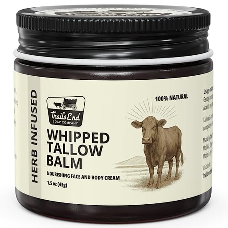 Handmade Whipped Tallow Balm - Unscented - Grass Fed & Finished - Infused Organic Jojoba oil - Natural Body Butter for Face, Body & Sensitive Skin (Eczema, Rosacea, Infant to Adult)