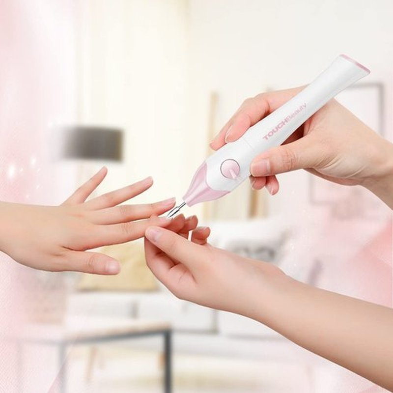 TOUCHBeauty Electric Nail File Drill with 5pcs Nail Bits for Natural Nails, Manicure Pedicure Set with UV Light Stand, Nail Buffer Drill Polisher Fingernails Toenails Care Set, Pink