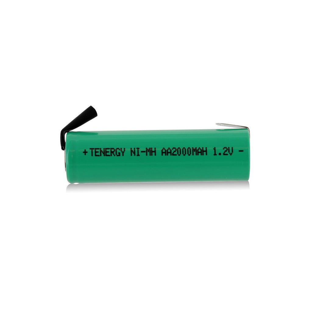 Tenergy AA 1.2V NiMH 2000mAh Flat Top Rechargeable AA Batteries with Tabs, 4 Pack