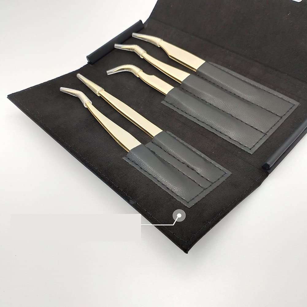 UUYYEO Black Lash Tweezer Case Empty Tweezers Storage Bag Portable Tweezer Holder Container Travel Bag for Eyelash Tweezers