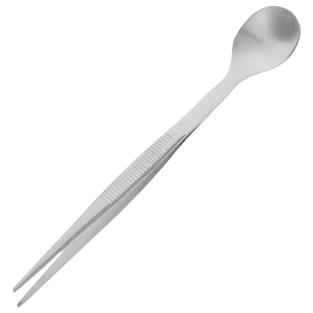 Ciieeo Tasting Spoon - Stainless Steel Spoon Tweezer 2 in 1 Chef Serving Tongs for Plating Buffet Banquet Barbecue Cooking Grilling Culinary Salad Dressing
