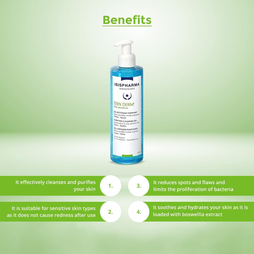Isis Pharma Teen Derm Gel Sensitive, 250ml