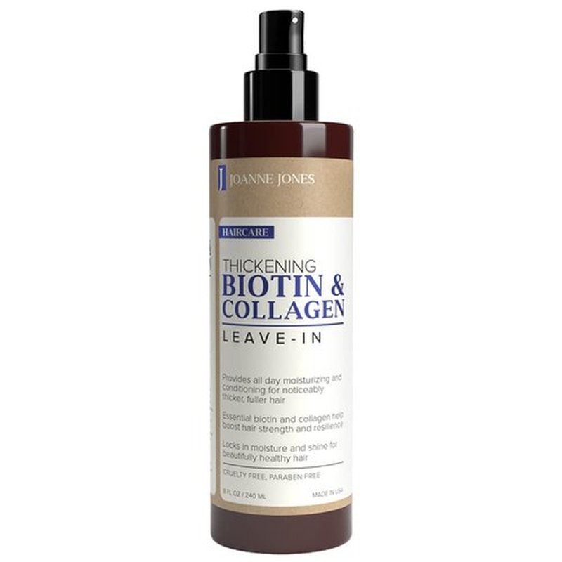 Joanne Jones Leave-In Conditioner - Thickening Biotin & Collagen Spray for All Hair Types | 8 fl oz