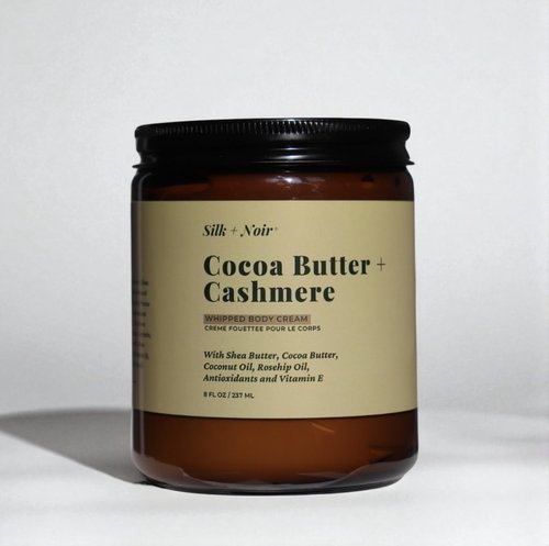 SILK + NOIR Whipped Body Cream - Hydrating Moisturizer for Glowing Skin | Shea Butter & Cocoa Butter | 8oz