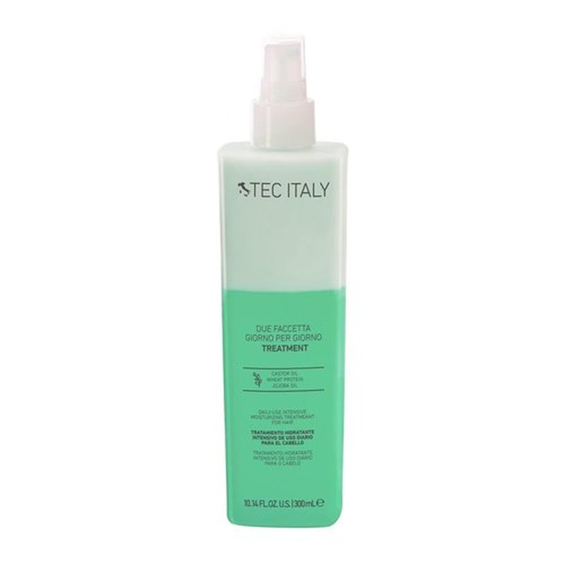 Tec Italy Due Faccetta Giorno per Giorno Two-Phase Leave-In Treatment 300 ml, for Damaged Hair, Restores Moisture, Softens & Improves Manageability, 10.14fl oz (300 ml)