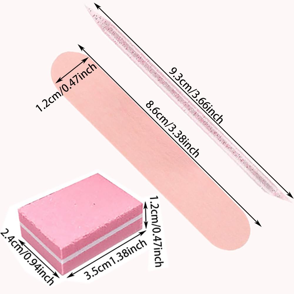 100 Set Press On Nail Tool Kit, Including 100pcs Mini Nail Buffer, 100pcs Nail File, 100pcs Nail Stick, 100pcs OPP Bag, Disposable Manicure Kit for Nail Salon Home