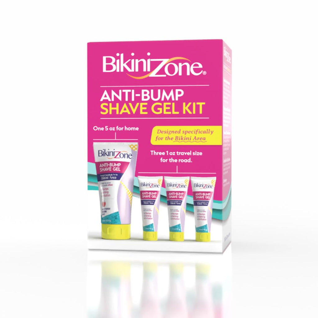 Bikini Zone Soothing Shave Gel Combo, 5 oz Full Size & 3 Travel 1 oz Minis