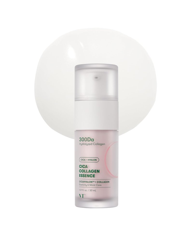 VT COSMETICS Cica Collagen Essence, 300Da Collagen Extract & Peptide Complex for Firming, Plumping, and Improving Skin Elasticity. Korean Skincare, Pink Collagen Serum
