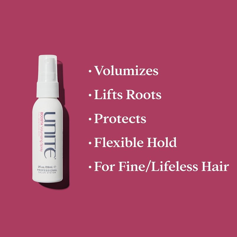 UNITE Hair - BOOSTA Volumizing Spray - Travel-Size Heat-Activated Root Lifter for Weightless Volume & UV Protection - 2 Fl Oz