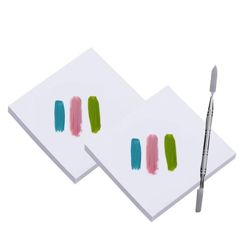 Beautifultracy 100 Sheets Disposable Nail Polish Palette Paper Nail Art Mixing Palette Papers Portable Waterproof Nail Art Makeup Palette Nail Gel Mixing Tool with Nail Palette Stirring Rod (100pcs)