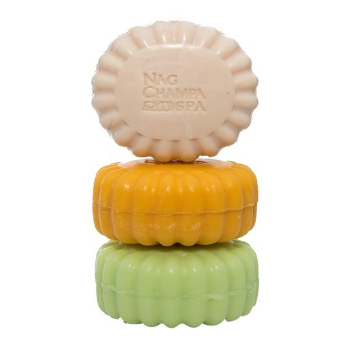 Nag Champa Soap Gift Set - 6 Bars (5.2 oz / 150gms Each) - 2 Bars of Nag Champa, Sandalwood, and Patchouli.