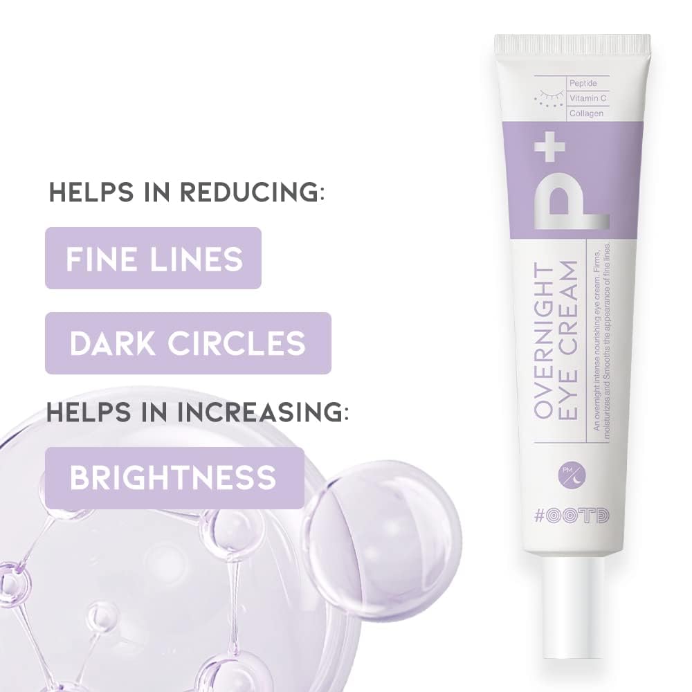 Korean Eye Cream for Dark Circles and Puffiness, Wrinkle-Smoothing Under Eye Cream with Peptide, Vitamin C & Collagen, Vegan Eye Care (25g)