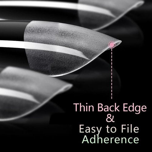 PrettyYo Short Almond Gel Nail Tips 600Pcs Half Matted Clear Fake Nail Tips Short Almond Shape 12 Sizes Full Cover Acrylic Press On Soft False Nails Gel x Nail Press Ons for DIY at Home