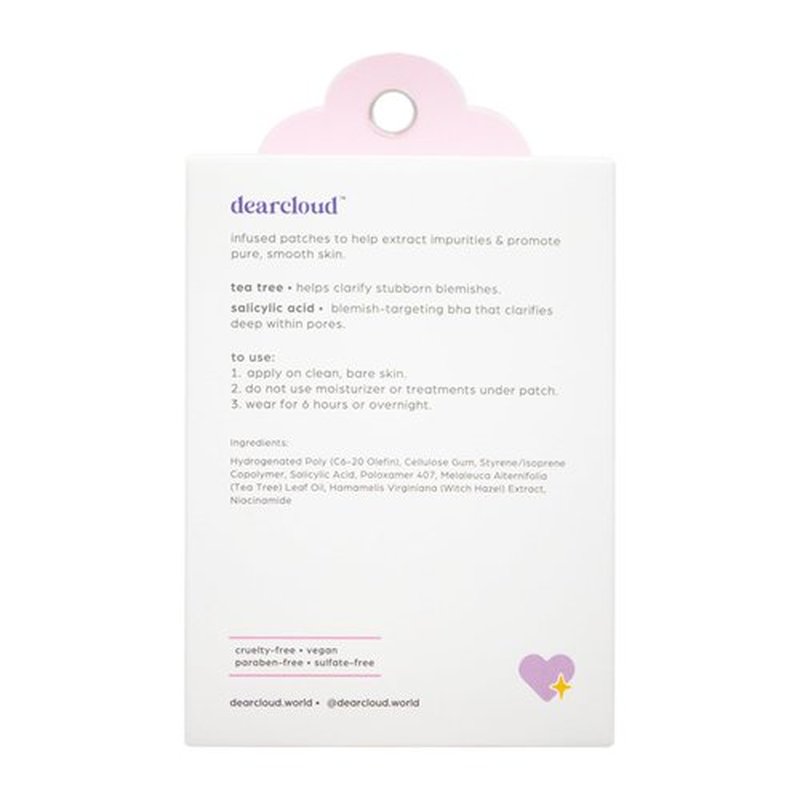 dearcloud Hydrocolloid Blemish Patches - 36 Count Refill Set – Pimple Patches for Face, Acne Spot Treatment With Niacinamide & Salicylic Acid - (Zit Clarity)