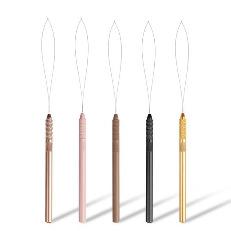 GlamorDove Hair Extension Loop Tool Pulling Hook Handle Threader for Micro Rings Looper Hair Beauty Salon Accessories