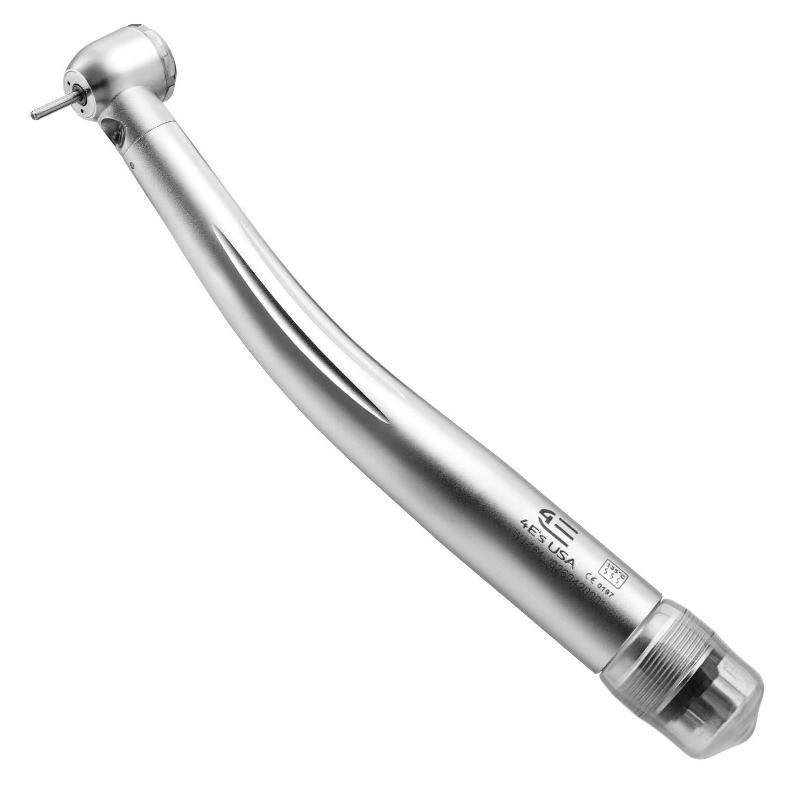 High Speed Handpiece 510(K) Approved with Std.Head ø12.6mm x H14.6mm: Dental Handpiece with Fiber-Optic LED Light, 4 Holes Coupling & Air-Turbine Motor: Perfect for Drilling, Grinding & Repairing