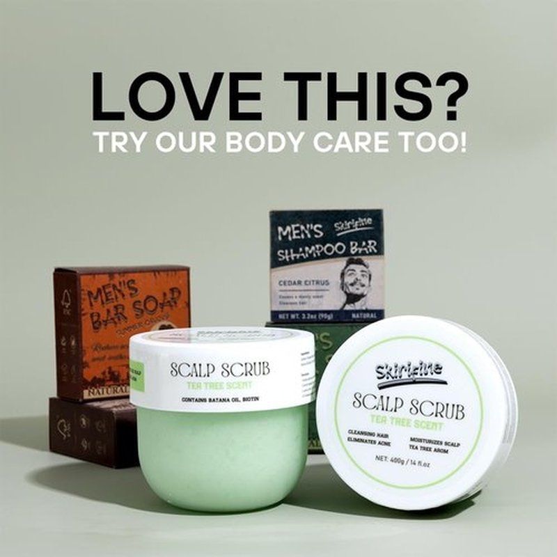 Skirifine Tea Tree Scalp Scrub - 400g (14 fl.oz) 1 Bottle, Exfoliating & Moisturizing Treatment for Dry, Flaky Scalp - Deep Cleansing Hair Scrub with Natural Exfoliants & Nourishing Oils