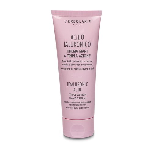 L'Erbolario Hyaluronic Acid Triple Action Hand Cream, 2.5 oz, Hand Lotion, with Shea Butter, Aromatic Scent, Moisturizing, Cruelty-Free