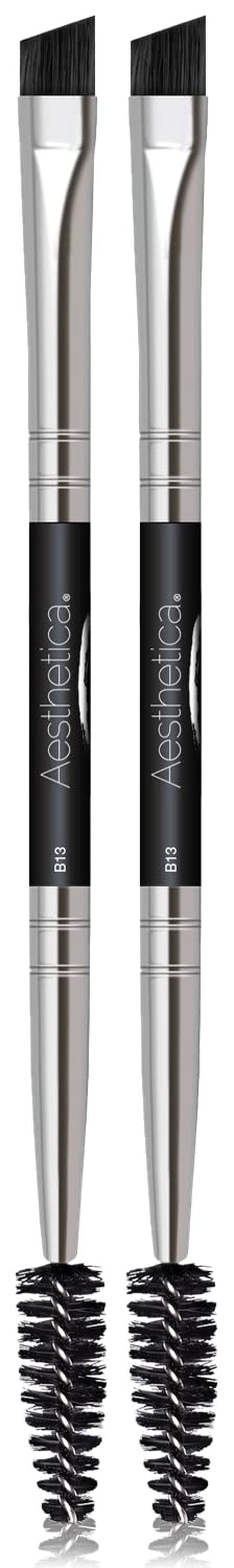 Aesthetica Pro Series Double Ended Brow Brush - Precision Application for Natural Brows | Vegan & Cruelty-Free