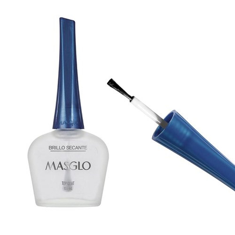 MASGLO Tradicional Nail Polish Top Coat - Quick Drying, Long-Lasting Glossy Finish | 0.5 oz