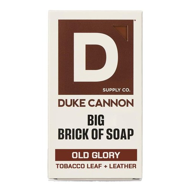 Duke Cannon Big Brick of Soap, Old Glory | 10oz Triple-Milled Bar Soap for Men | Long-Lasting, Masculine Scent of Leather and Tobacco Leaf | Natural Oils | Supports U.S. Veterans