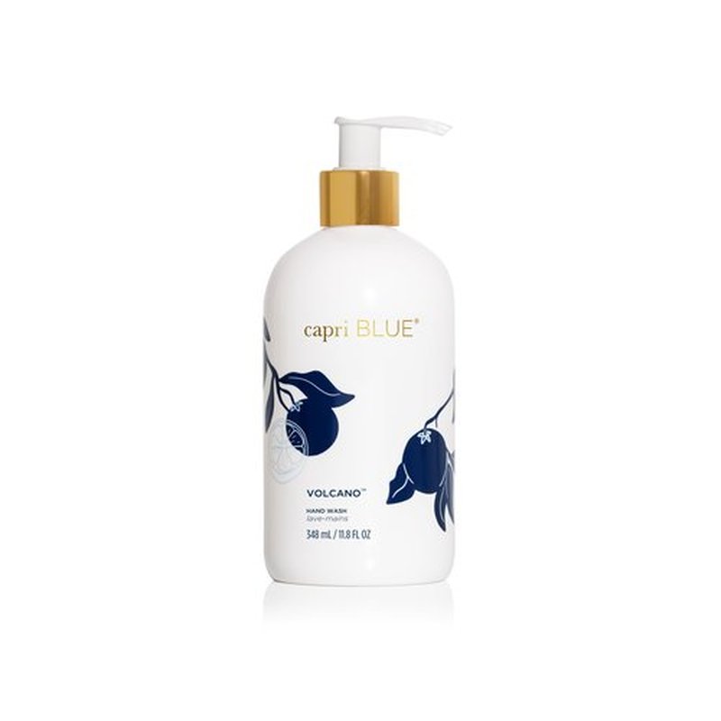 Capri Blue Hand Wash Soap – Flora Edit Collection – Cleansing Liquid Hand Soap Infused with Plant-Based Glycerin – Skin Care – Notes of Juicy Tropical Fruits & Sugared Citrus (Volcano, 11.8 fl oz)