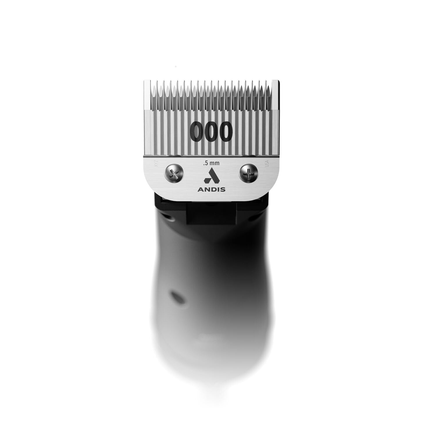 Andis – 64480, Ceramic Edge Carbon-Infused Detachable 0.5mm Clipper Blade - Close Cutting, Body Grooming Blades - Compatible With Most Andis, Oster A5, Series Clipper - Size 1/50" Cut Length, Chrome