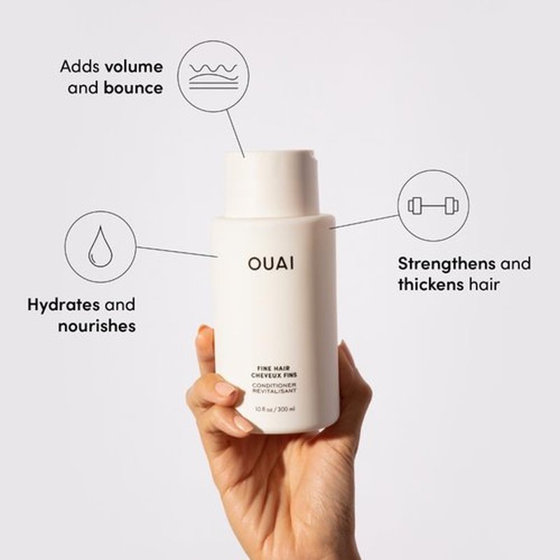 OUAI Fine Hair Shampoo & Conditioner Set - Travel Size Volumizing Duo with Keratin & Biotin | Sulfate-Free (3 Oz)