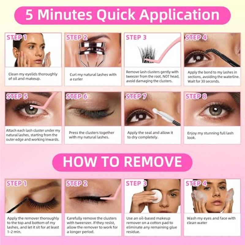 Dramatic Volume Lash Clusters, 0.05mm Thin Band 8-18mm C Curl, DIY Lash Extension Reusable, FayJoo BOLDEE 11 Lash Only