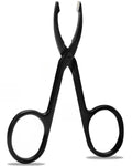 Scissor Tweezers,Stainless Steel Tweezers with Handles for Women and Men Facial Hair (Black)