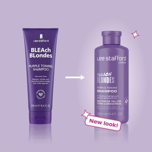 Lee Stafford Purple Toning Shampoo - Best Toner for Bleach Blonde & Grey Hair | Hydrating Cleanser, 16.9 Fl Oz