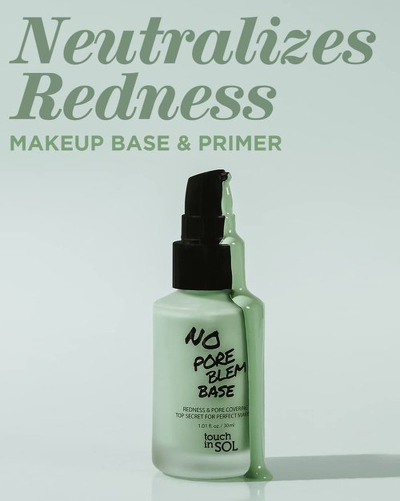 Touch In Sol Redness Correcting Primer - Pore Minimizing Green Toned Base - 1.01 fl. oz. for Rosacea & Redness