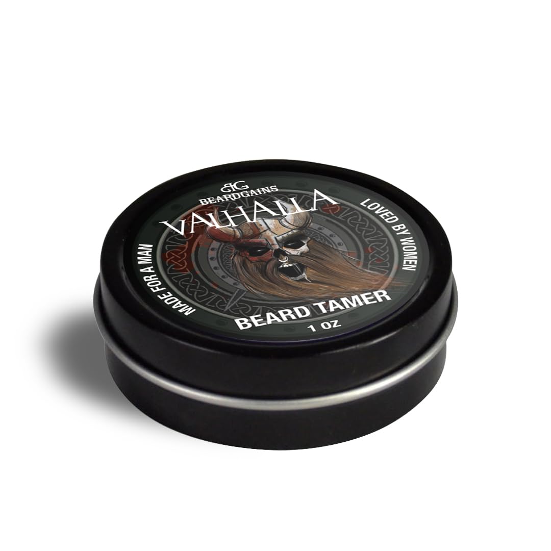 Beard Gains Organic Beard Tamer Tinted Wax: shape, style & groom facial hair with natural hold. Easy wash-out, all-day control. For all beard types (Valhalla Black)