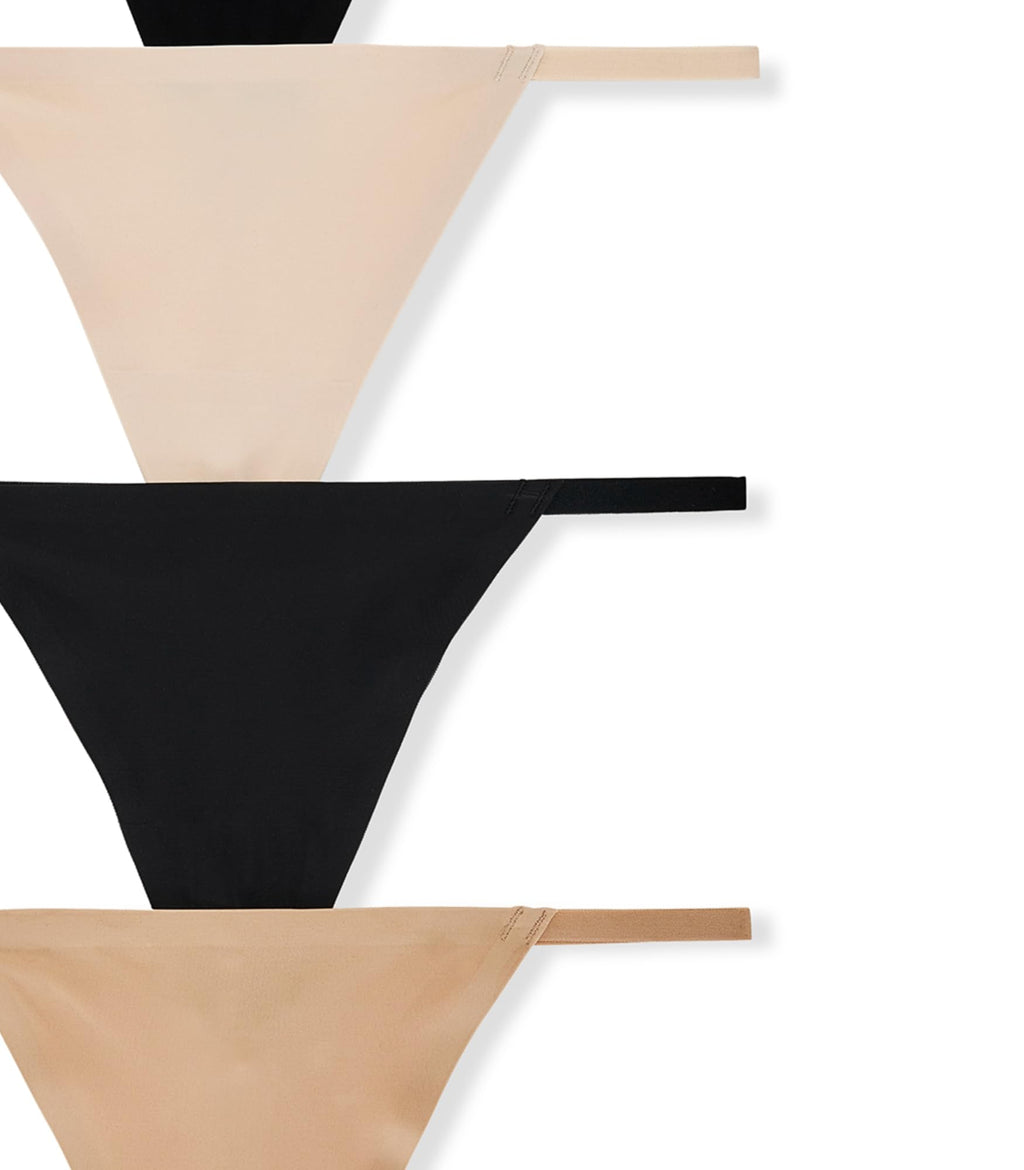 Victoria's Secret PINK Women's V-String Underwear, Panties for Women, Spring Basic Pack, (L)