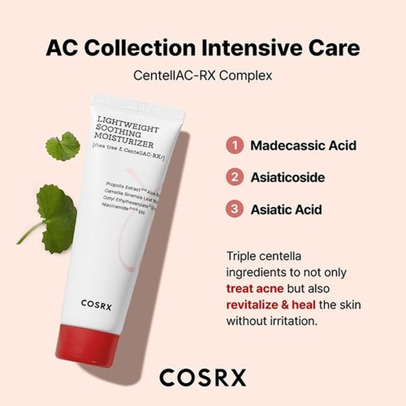 COSRX AC Collection Soothing Moisturizer - Lightweight Formula with 71.2% Aloe Vera Extract | 80ml
