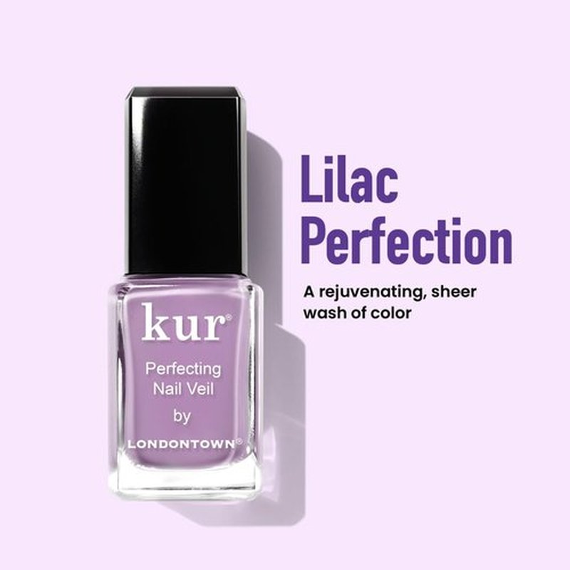 LONDONTOWN Violet Vibes Nail Polish Set - Sheer Lilac Tint with Cuticle Oil & Polish Holder | 0.40 fl oz