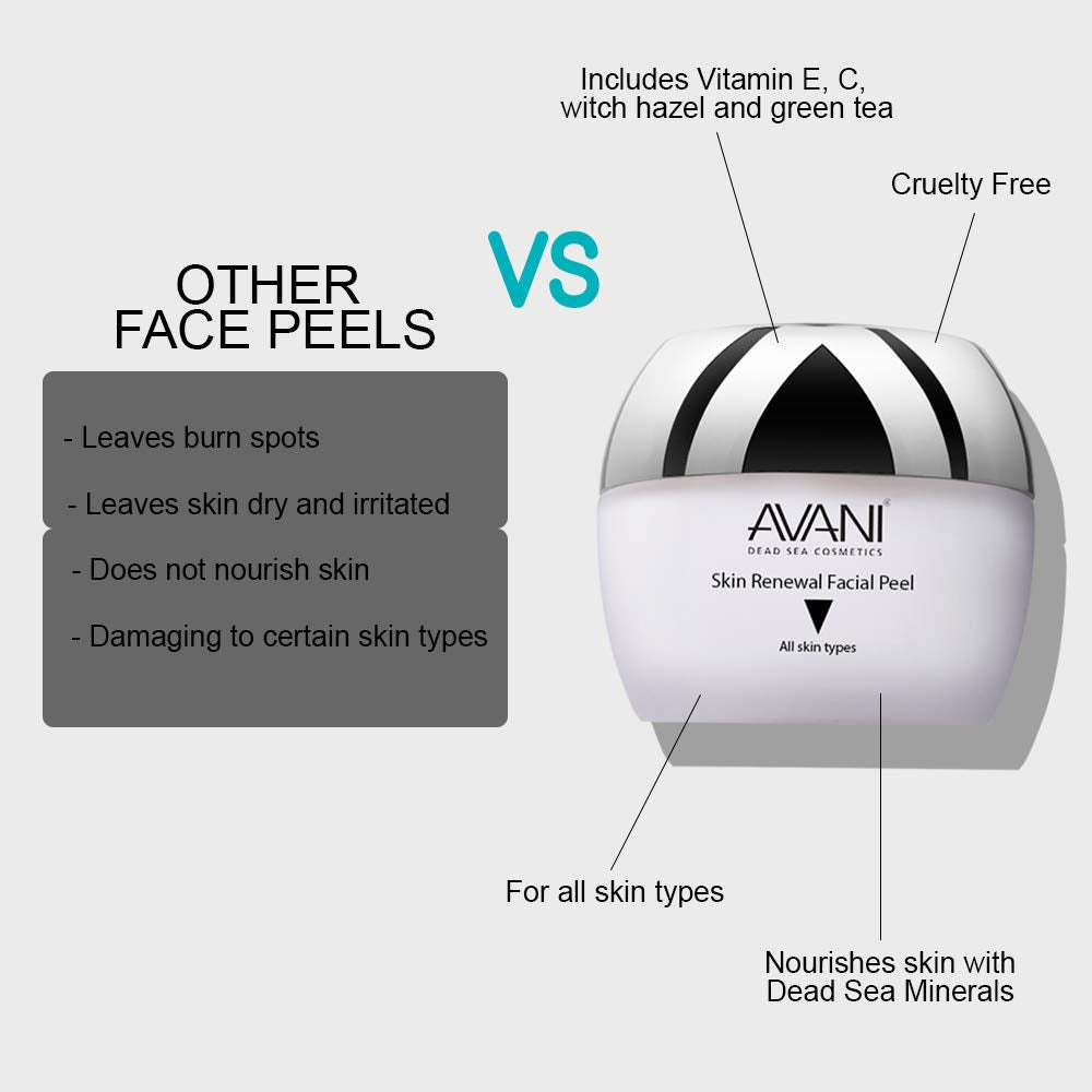 Avani Classics Skin Renewal Facial Peel - Anti-Aging Formula - Exfoliating Cream with Vitamin C & E & Dead Sea Mineral - Safe & Gentle