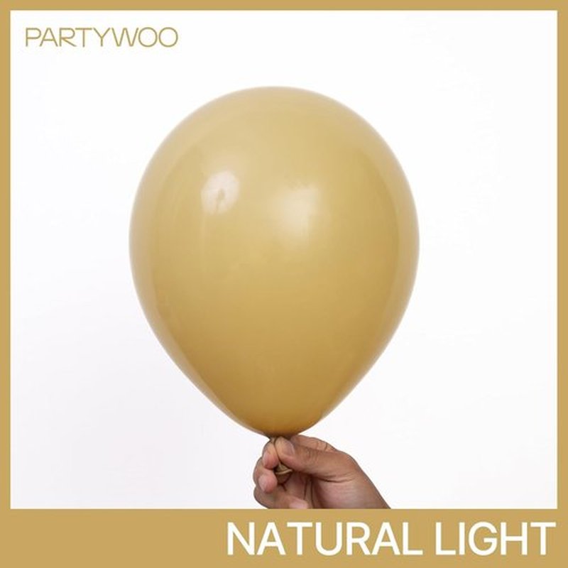 PartyWoo Tan Balloons - 100 Pcs 12 Inch Light Brown Latex Balloons for Weddings & Celebrations