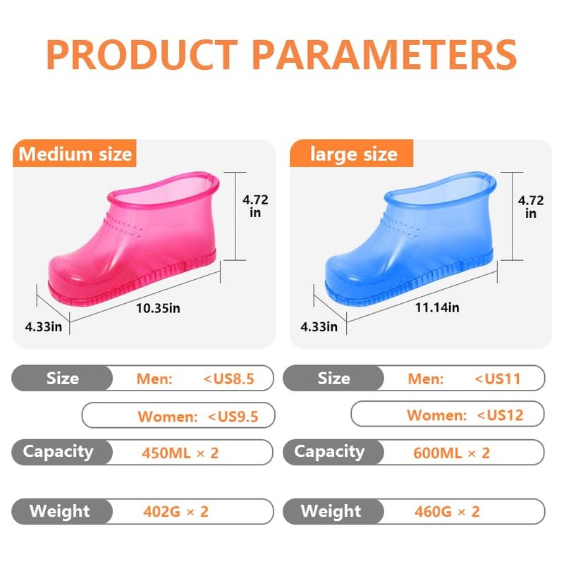 WMKJDS Massage Foot Bath Shoes Portable Feet Soaking Tub, Movable Foot Soaker Pedicure Feet Spa Basin for Thermal Massage to Promote Blood Circulation (Medium, Red)