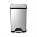 simplehuman 38 Liter / 10 Gallon Rectangular Kitchen Step Trash Can, Brushed Stainless Steel