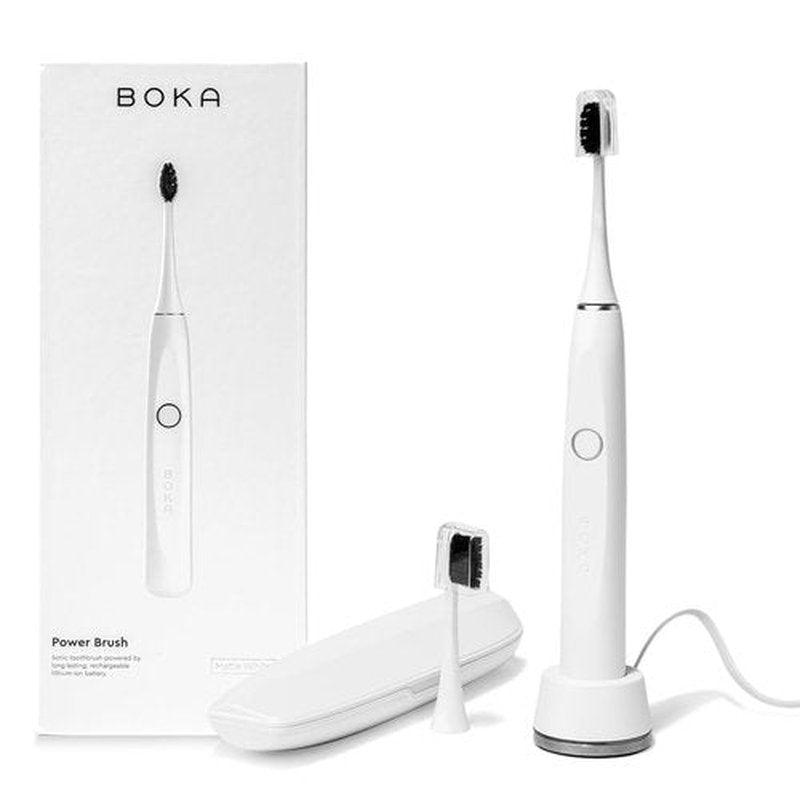 Boka Electric Toothbrush - Rechargeable Sonic Power for Deep Cleaning - 2 Heads & Charging Base