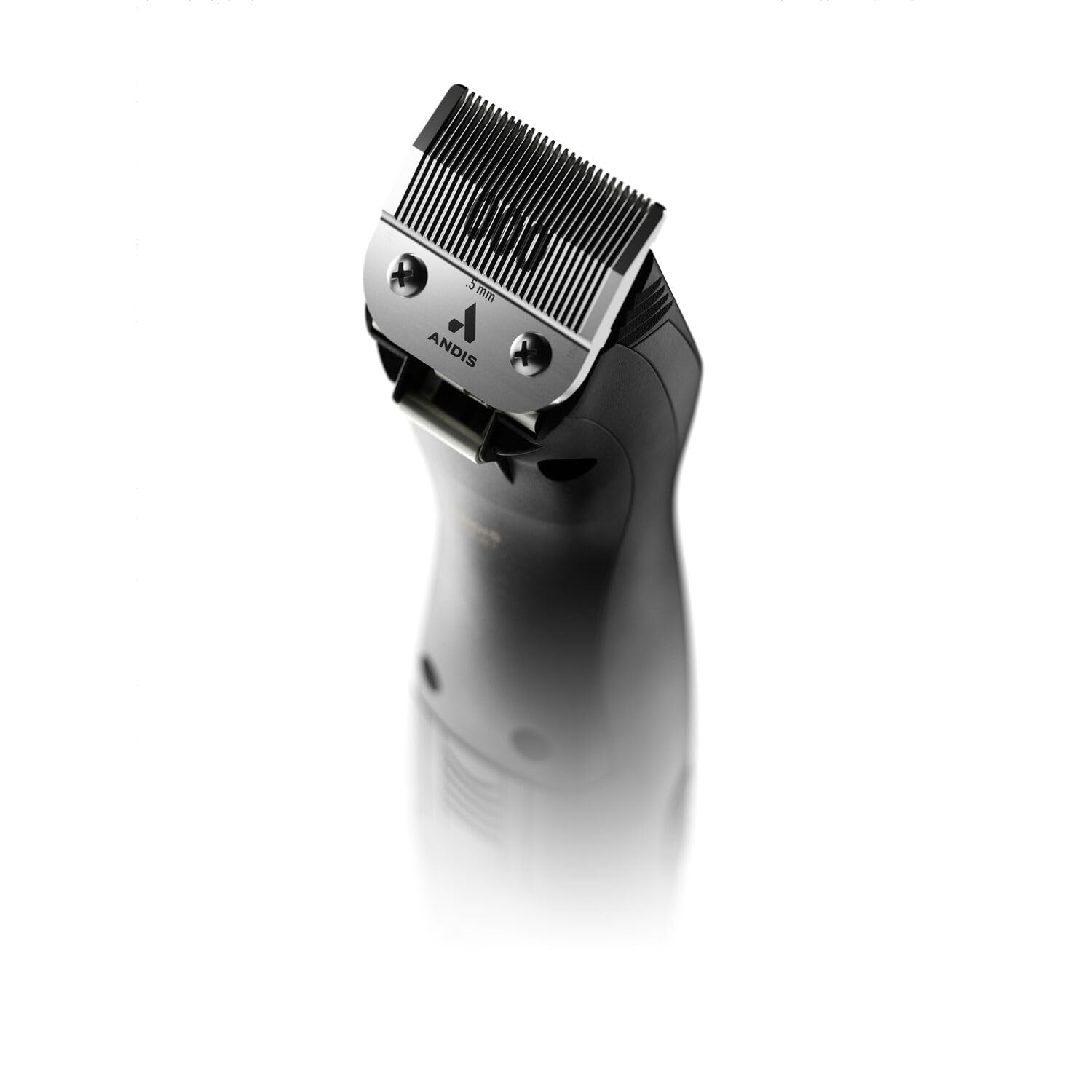 Andis – 64480, Ceramic Edge Carbon-Infused Detachable 0.5mm Clipper Blade - Close Cutting, Body Grooming Blades - Compatible With Most Andis, Oster A5, Series Clipper - Size 1/50" Cut Length, Chrome