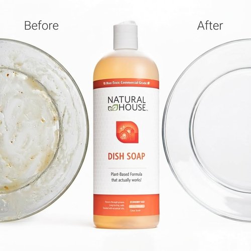 Natural House Scrubby - Probiotic Hand Dish Soap - Cuts Grease - Plant-Based Formula - Gentle on Hands - Citrus Scent - 32 oz