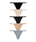 Victoria's Secret PINK Women's V-String Underwear, Panties for Women, Spring Basic Pack, (L)