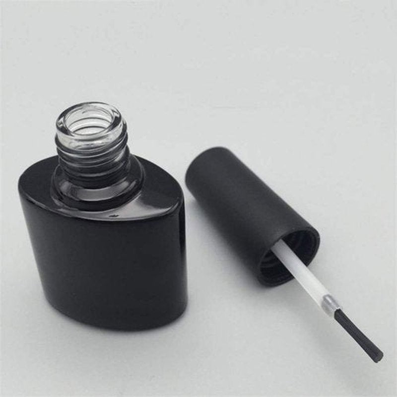 6Pcs 10ML Empty Nail Polish Bottles Vials Containers Sample Bottles with Brush Cap for Nail Art, 2pcs Mini Funnel Included