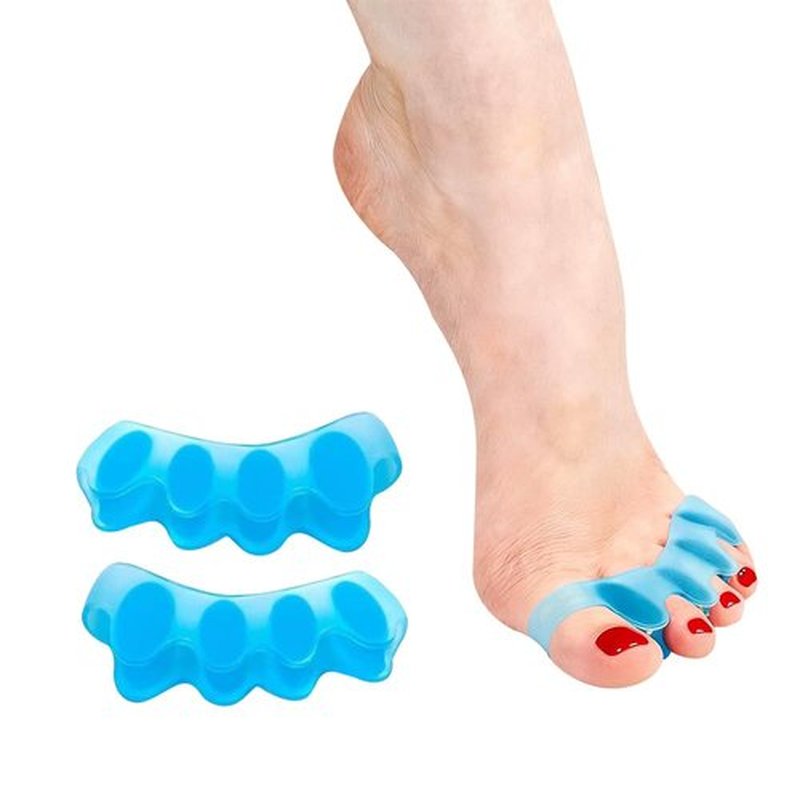1 Pair Toe Separators/Toe Spacers - For Men and Women - Correcting Bunions and Silicone Big Toe - Relieves Foot Pain, Hammer Toe, Bunions, and Curled Toe(Blue)