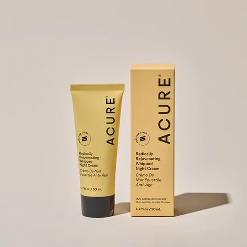 Acure Radically Rejuvenating Night Cream - Anti-Aging Peptide Moisturizer for All Skin Types | 1.7 fl oz (2 Pack)