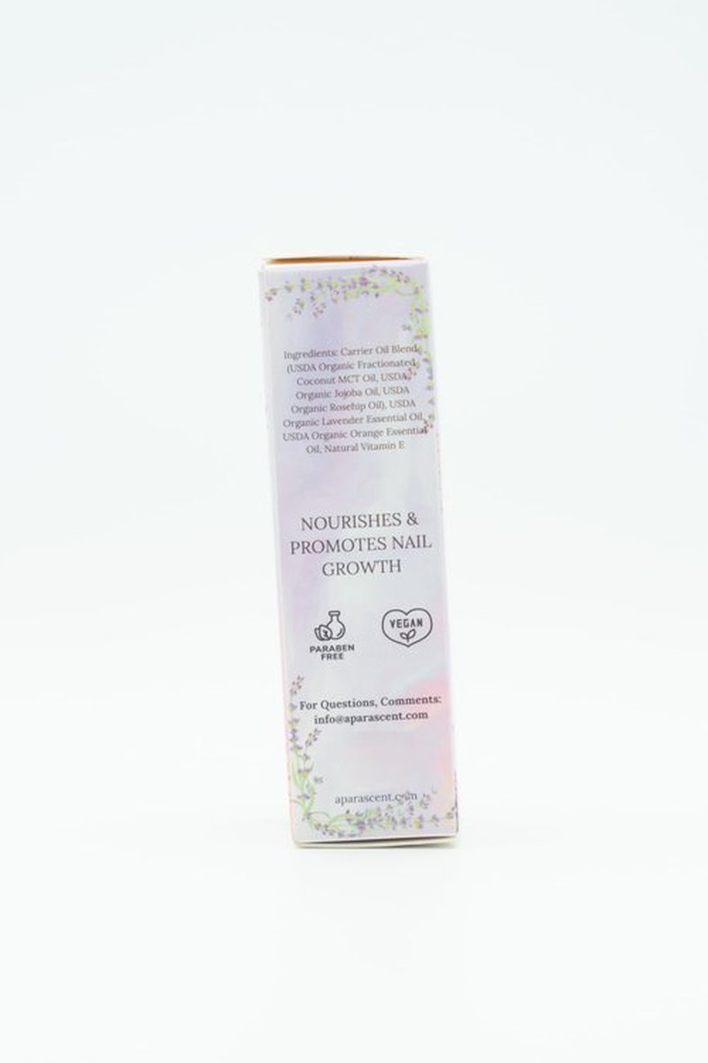 APARASCENT Orange Lavender Organic Nail Cuticle Oil Roll On with Jojoba, Coconut MCT, and Rosehip for Nail Hydration, Growth & Strength, Travel Size Keychain(0.34 Fl Oz)