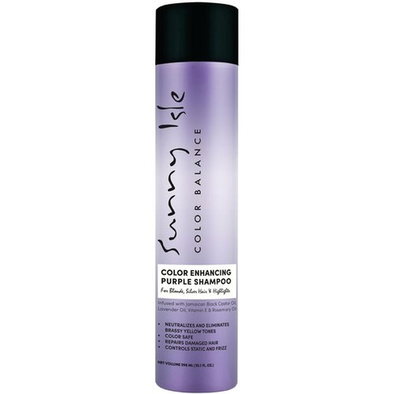 Sunny Isle Color Enhancing Purple Shampoo - Neutralizes Brassy Tones, Unscented | 10.1 Fl Oz