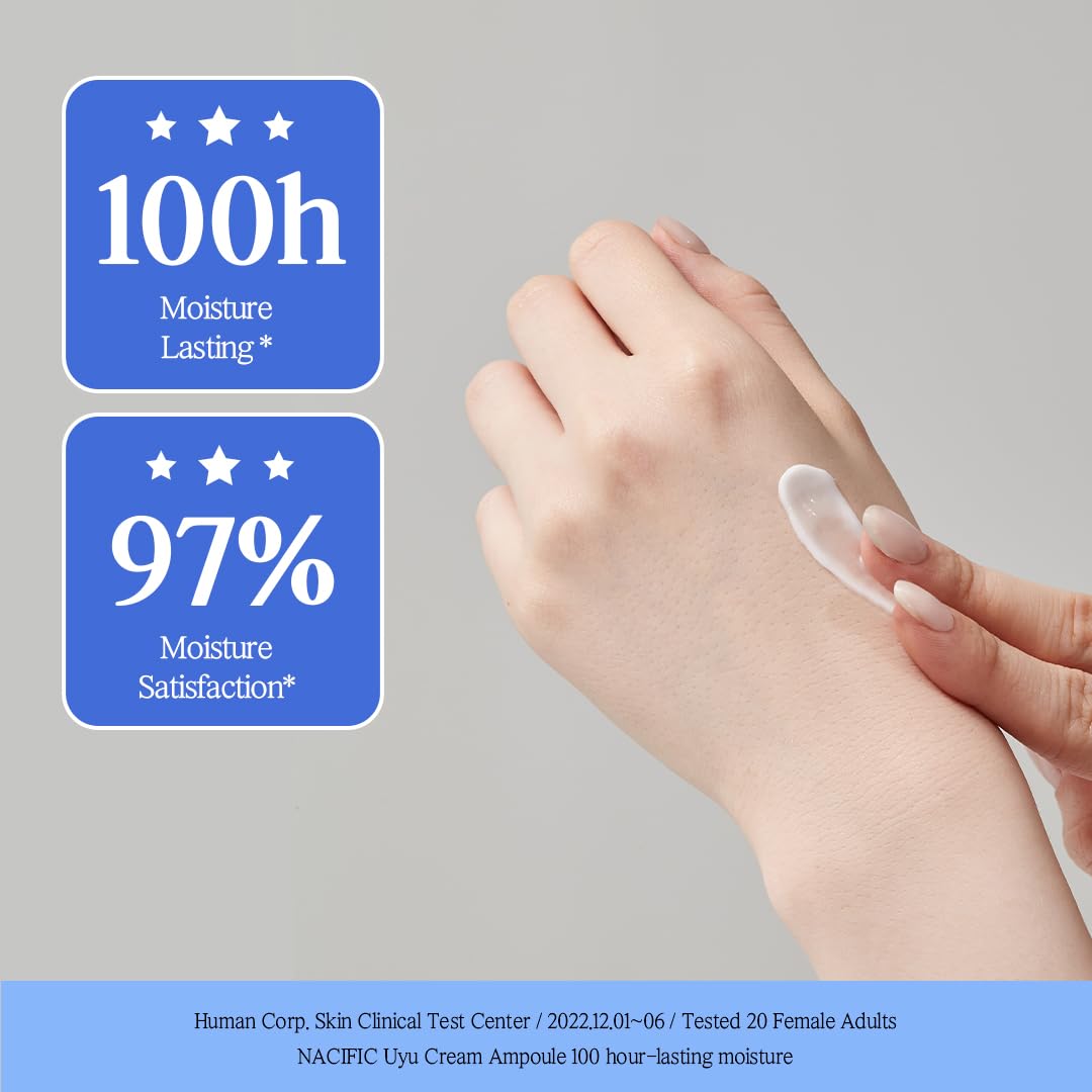 NACIFIC Uyu Cream Ampoule 50ml – Milk Protein Hydrating Serum with Jeju Milk Extract, Ceramide Complex for Dry & Sensitive Skin, Barrier Repair, Long-Lasting Moisture